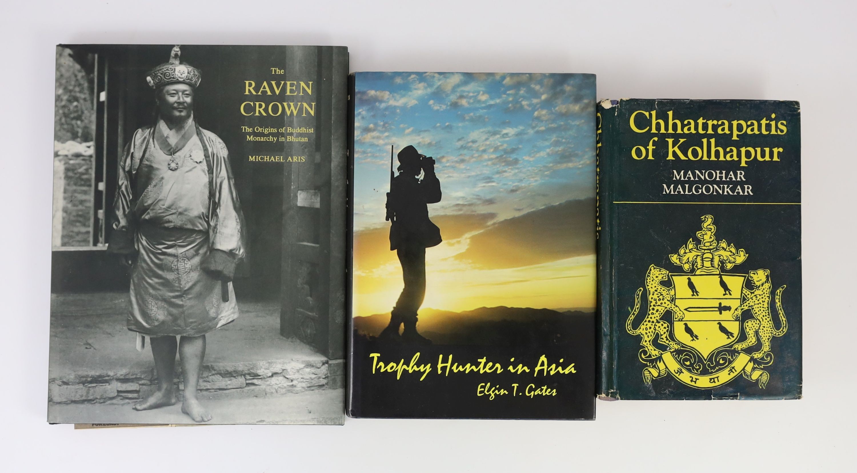 Gates, Elgin T. Trophy Hunter in Asia. Winchester Press, New York, 1971. Malgonkar, Manohar. Chhatrapatis of Kolhapur. Bombay, 1971. Aris, Michael. The Raven Crown. The Origins of Buddhist Monarchy in Bhutan. 4to., Londo